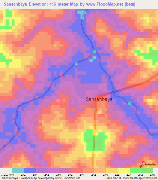 Sansanbaya,Guinea Elevation Map