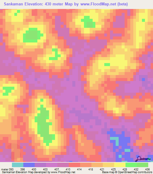 Sankaman,Guinea Elevation Map