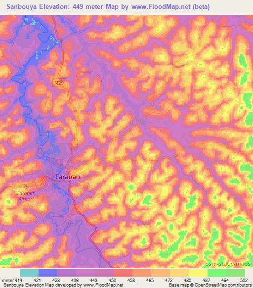 Sanbouya,Guinea Elevation Map