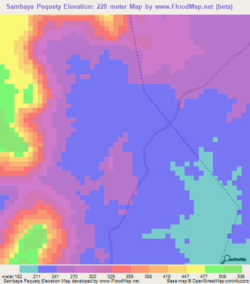 Sambaya Pequety,Guinea Elevation Map