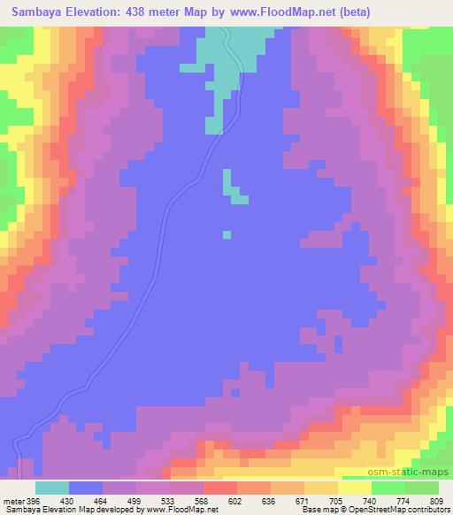 Sambaya,Guinea Elevation Map