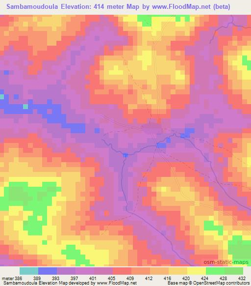 Sambamoudoula,Guinea Elevation Map