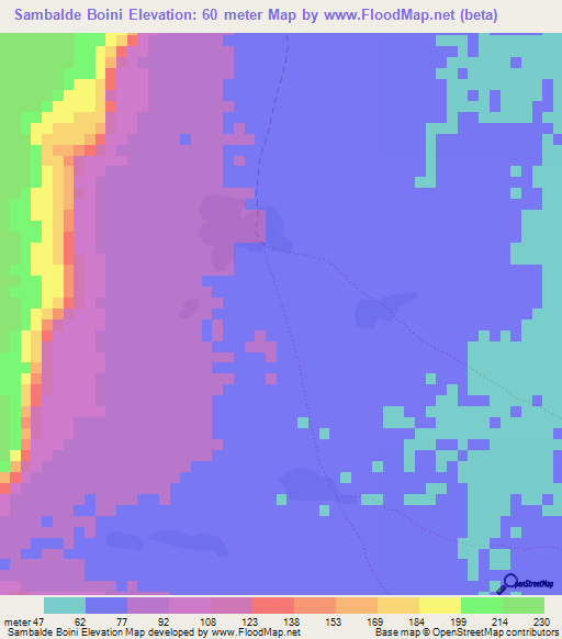 Sambalde Boini,Guinea Elevation Map