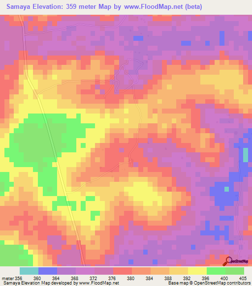 Samaya,Guinea Elevation Map