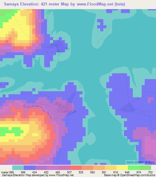 Samaya,Guinea Elevation Map