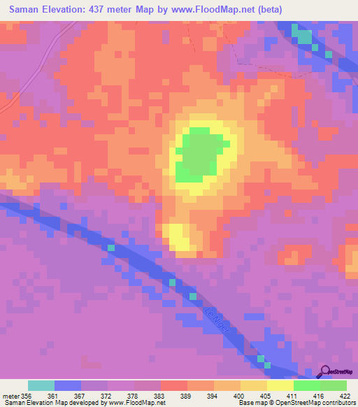 Saman,Guinea Elevation Map