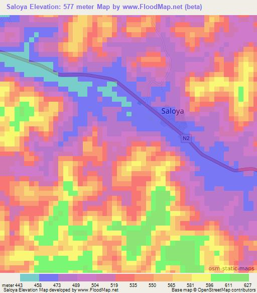 Saloya,Guinea Elevation Map