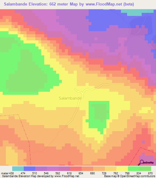 Salambande,Guinea Elevation Map