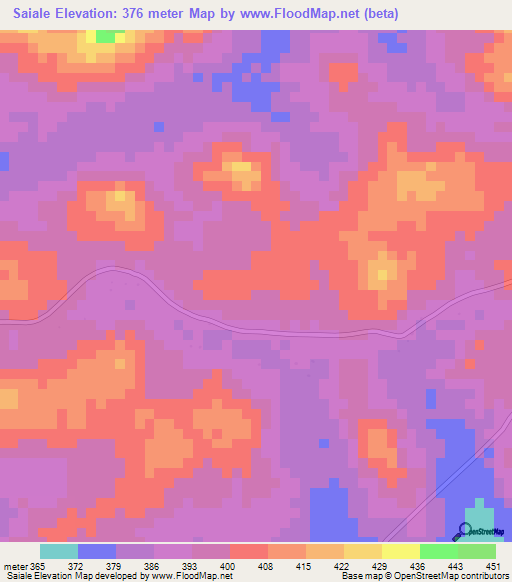 Saiale,Guinea Elevation Map