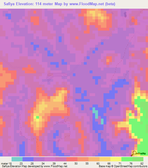 Safiya,Guinea Elevation Map