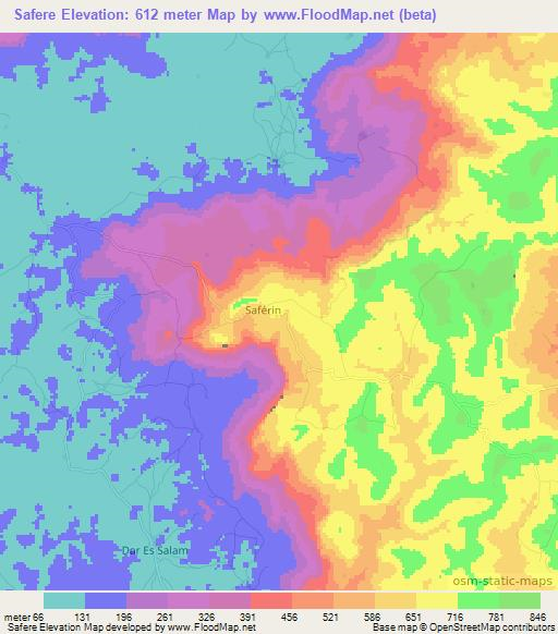 Safere,Guinea Elevation Map