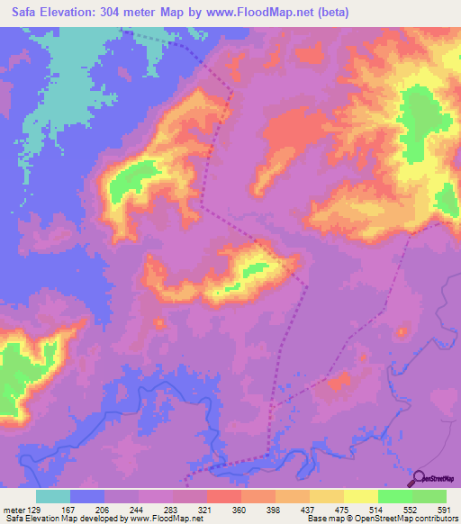 Safa,Guinea Elevation Map