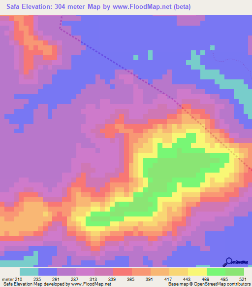 Safa,Guinea Elevation Map