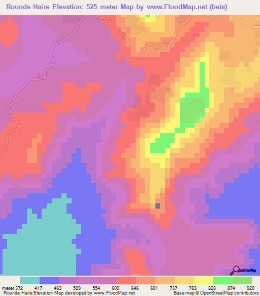 Rounde Haire,Guinea Elevation Map