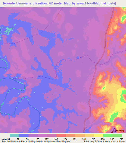 Rounde Bennsane,Guinea Elevation Map