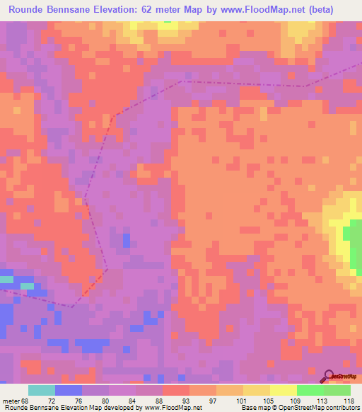 Rounde Bennsane,Guinea Elevation Map