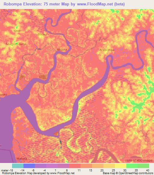 Robompa,Guinea Elevation Map