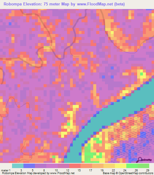 Robompa,Guinea Elevation Map