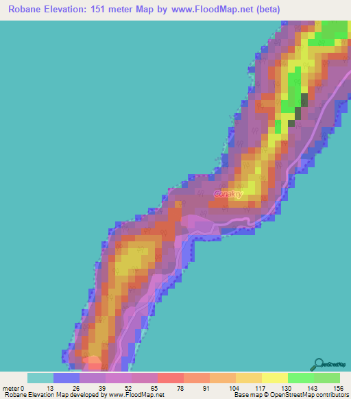 Robane,Guinea Elevation Map