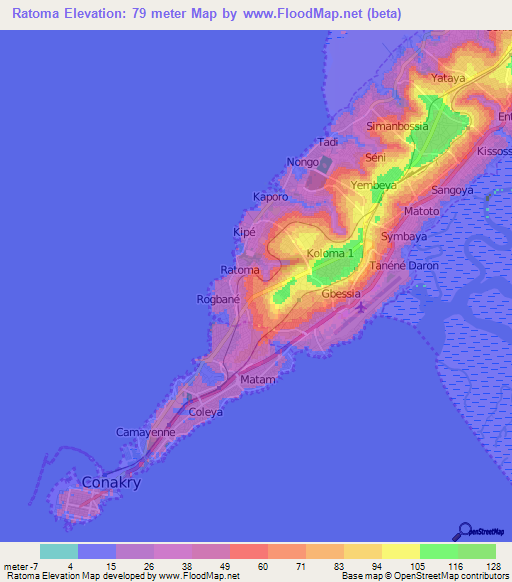 Ratoma,Guinea Elevation Map