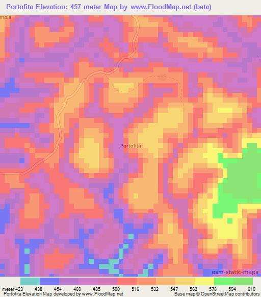 Portofita,Guinea Elevation Map