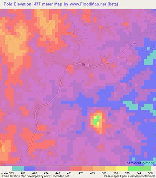 Pola,Guinea Elevation Map