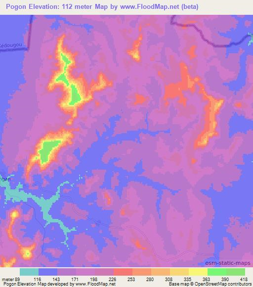 Pogon,Guinea Elevation Map