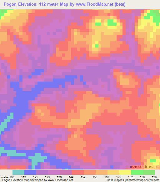 Pogon,Guinea Elevation Map