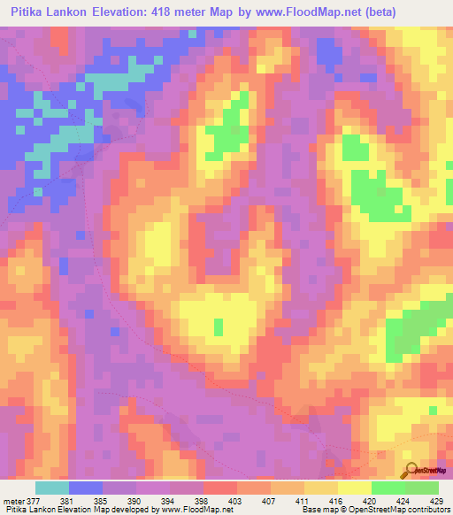 Pitika Lankon,Guinea Elevation Map