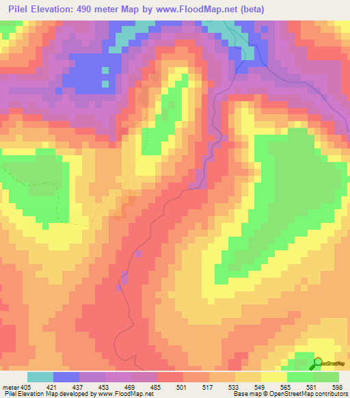 Pilel,Guinea Elevation Map