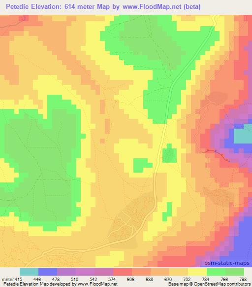 Petedie,Guinea Elevation Map