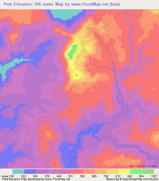 Pete,Guinea Elevation Map