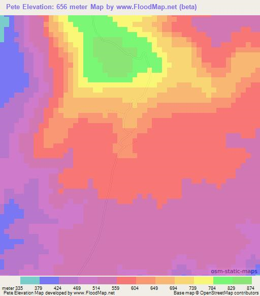 Pete,Guinea Elevation Map