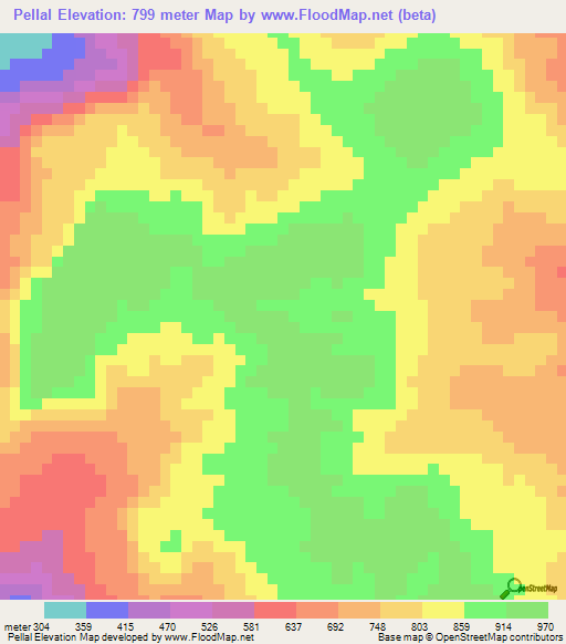 Pellal,Guinea Elevation Map