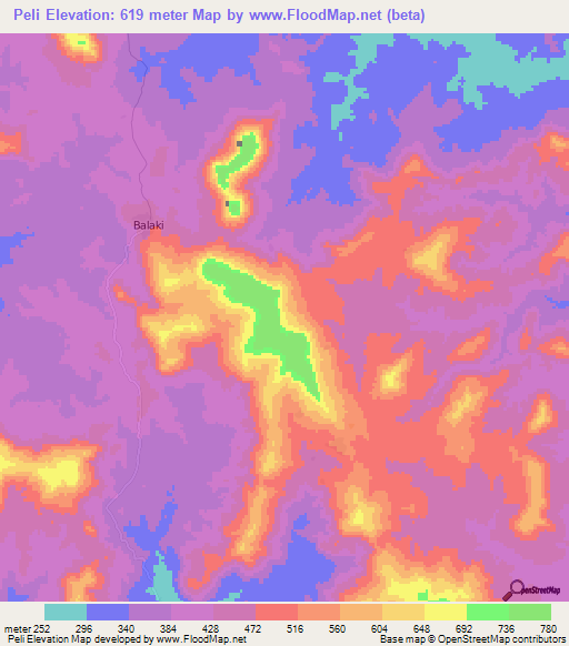 Peli,Guinea Elevation Map