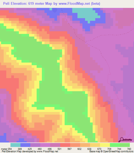 Peli,Guinea Elevation Map