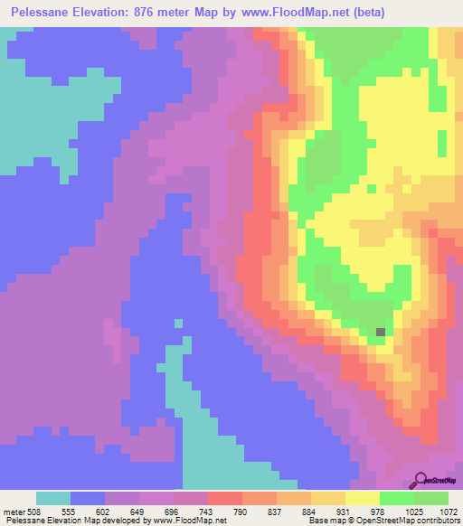 Pelessane,Guinea Elevation Map