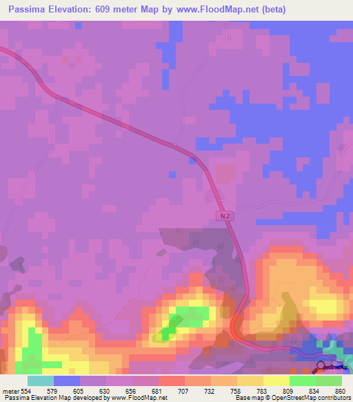 Passima,Guinea Elevation Map