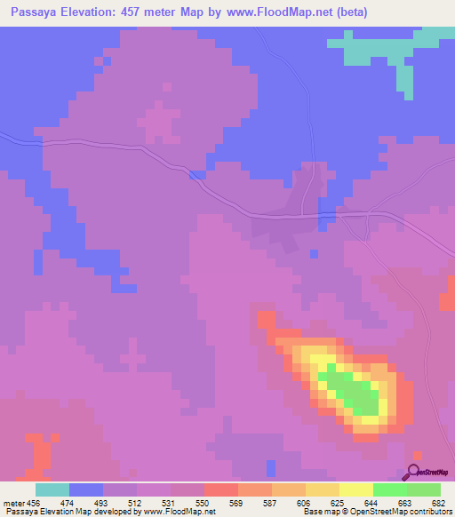 Passaya,Guinea Elevation Map