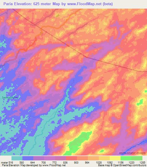 Paria,Guinea Elevation Map