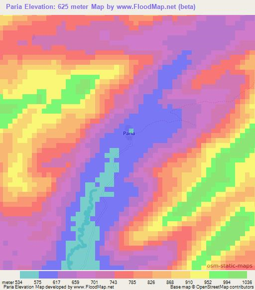 Paria,Guinea Elevation Map