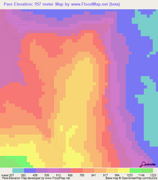 Pare,Guinea Elevation Map