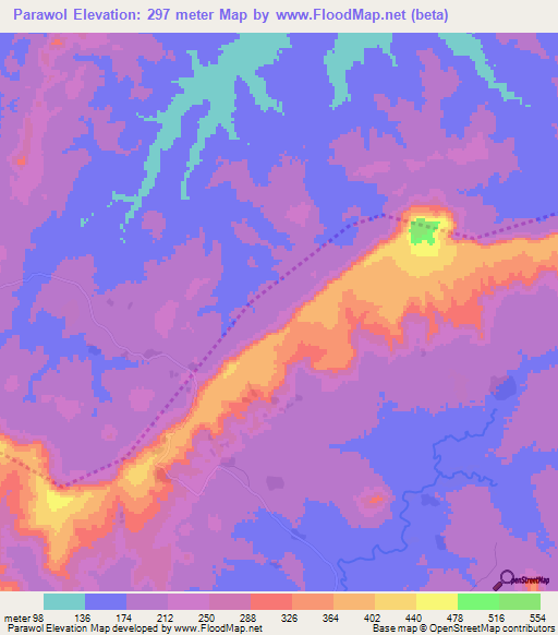 Parawol,Guinea Elevation Map