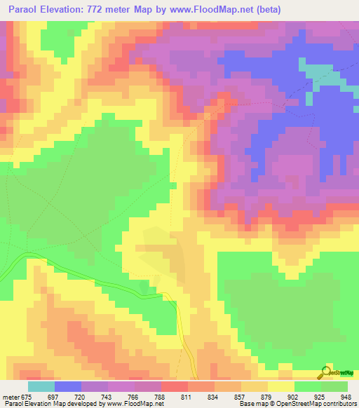 Paraol,Guinea Elevation Map