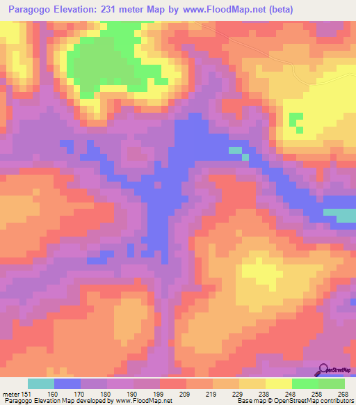 Paragogo,Guinea Elevation Map