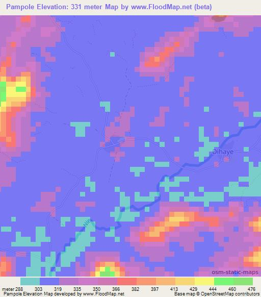 Pampole,Guinea Elevation Map