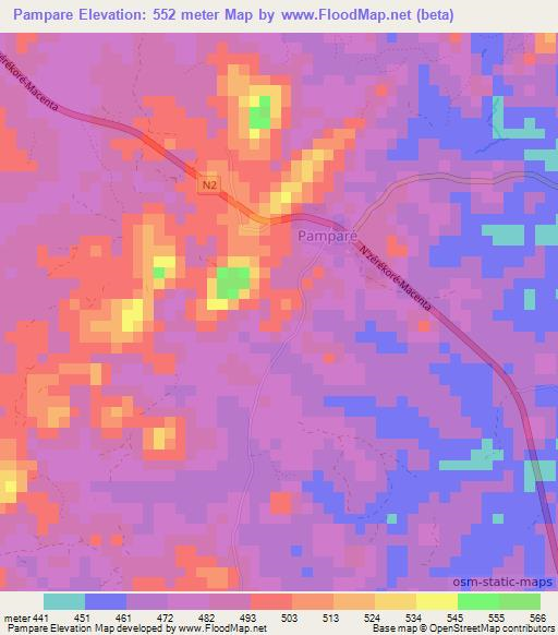 Pampare,Guinea Elevation Map