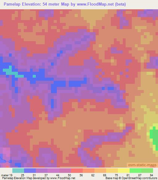 Pamelap,Guinea Elevation Map