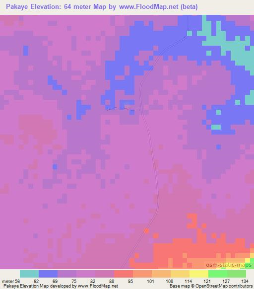 Pakaye,Guinea Elevation Map