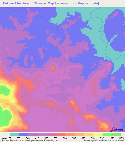 Pakaya,Guinea Elevation Map